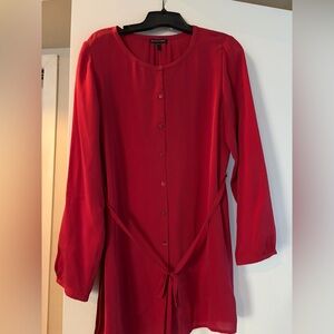 Eileen Fisher Vibrant Red Silk Blouse